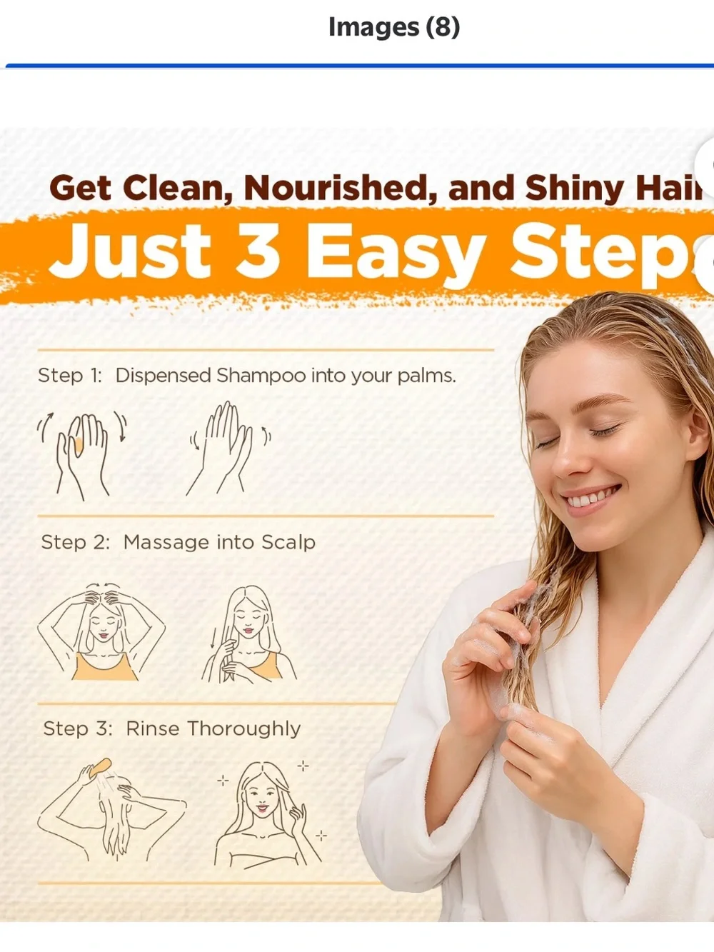 Batana Oil Shampoo for Kids — Citrus Scent, Orange Bottle